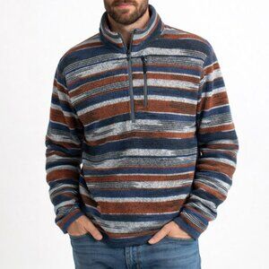 Eddie Bauer Striped 1/4 Zip Fleece Pullover | XL